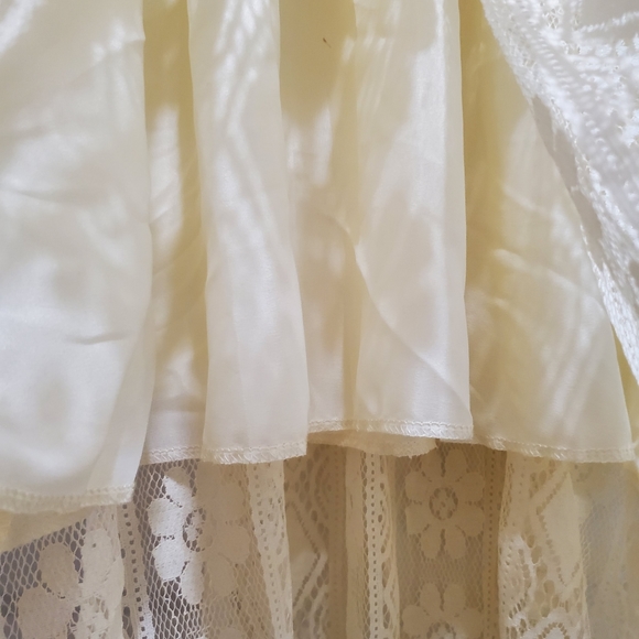 Beautiful Lace High Low Boho Summer Dress Size M Cream - Picture 6 of 11